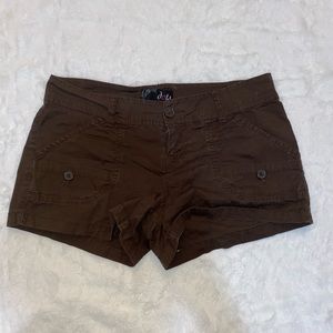 Y2K Very low rise brown cargo shorts